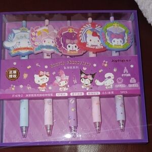 Sanrio Character Gel Pen Set - Purple and White (2 Pack ....5 Pens Each)